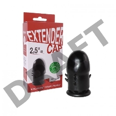 Чёрный латексный удлинитель пениса 2.5 in с шипиками