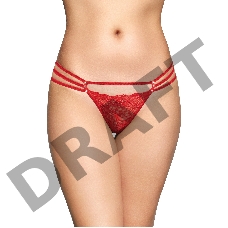 Стринги со стразами SoftLine Collection, красный, S/M Стринги со стразами SoftLine Collection, красный, S/M