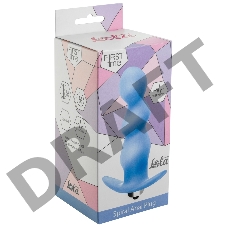 Голубая фигурная анальная вибропробка Spiral Anal Plug - 12 см.