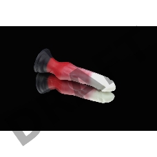 Бело-красный фаллоимитатор Оборотень mini - 20,5 см.