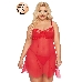 Ночная сорочка и стринги SoftLine Collection Carla, красный, XXXL