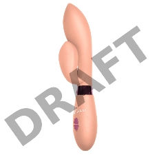 Бежевый вибратор Gina с клиторальным отростком - 20 см. Бежевый вибратор Gina с клиторальным отростком - 20 см.