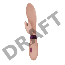 Бежевый вибратор Leyla с клиторальным отростком - 20,5 см.