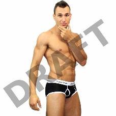 Трусы мужские брифы черные, M