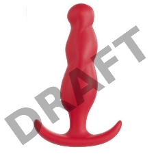 Красная анальная пробка с волнообразным рельефом - 13 см.