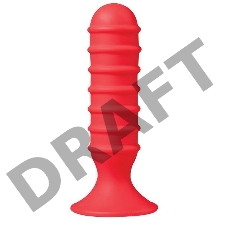 Красный анальный плаг с объемными кольцами