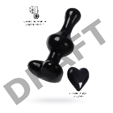 Анальная втулка Sexus Glass, стекло, черная, 9,8 см