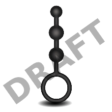 Черная анальная мини-цепочка с 3 шариками