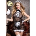 Костюм горничной Candy Girl Tiffany (комбинация,трусы,фартук,перчатки,чулки,ободок,метелка), черный,