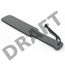 Чёрная кожаная шлепалка - 30 см.