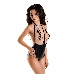 Боди Glossy Kiara из материала Wetlook, черное, S